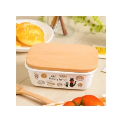 Beurrier émail avec couvercle bois Viennoiseries 500ml - Kiki la peti