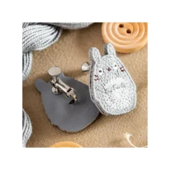 Bijou Boucle d’oreilles à Clips Broderie Totoro gris - Mon Voisin Tot