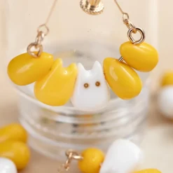 Boucle d’oreilles Clip Totoro blanc & Maïs - Mon Voisin Totoro