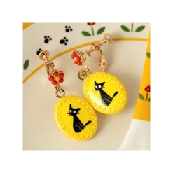Boucles d’oreilles à clips fantaisie jaunes Jiji - Kiki la petite sor