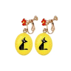 Boucles d’oreilles à clips fantaisie jaunes Jiji - Kiki la petite sor