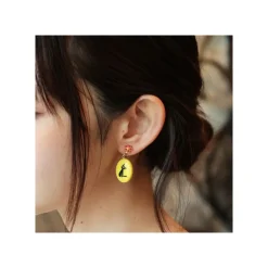 Boucles d’oreilles à clips fantaisie jaunes Jiji - Kiki la petite sor