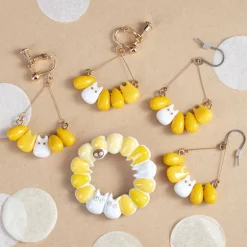 Boucles d’oreilles Totoro blanc & Maïs - Mon Voisin Totoro