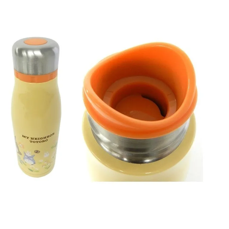 Bouteille Metal Compact One Push Totoro Fleurs - Mon Voisin Totoro