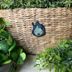 Broche Cannetille Calcifer bleu - Le Château Ambulant