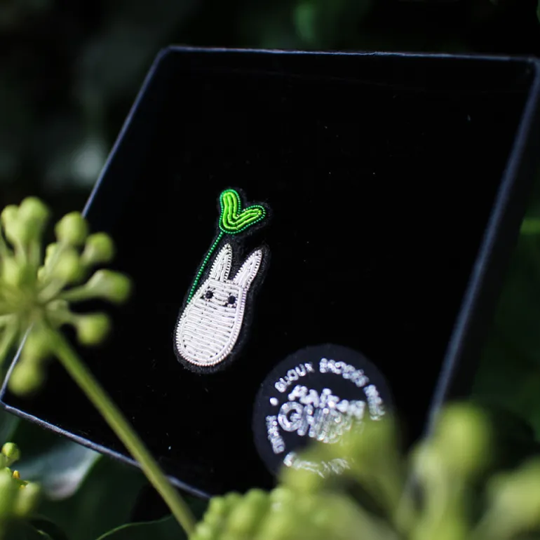 Broche Cannetille Totoro blanc - Mon voisin Totoro