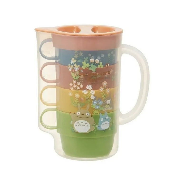 Carafe Et 4 Tasses Totoro Fleur - Mon Voisin Totoro