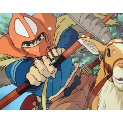 CELLULOID D'ART ASHITAKA PART AU COMBAT - STUDIO GHIBLI