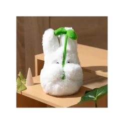 Peluche Nakayoshi Totoro Blanc avec feuille - Mon Voisin Totoro