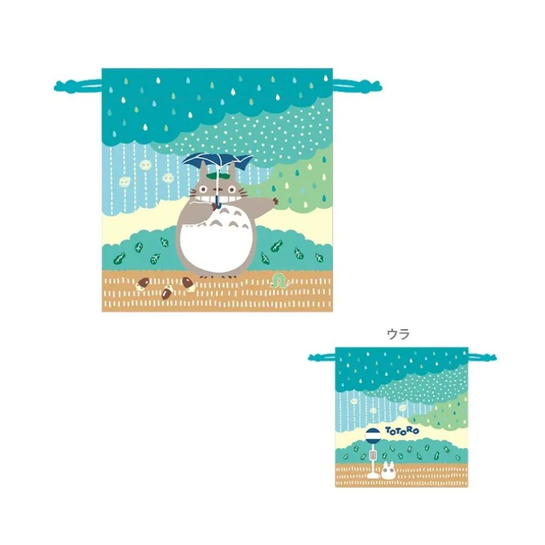 Sacoche à cordon Totoro sous la pluie 20 x 19 cm - Mon Voisin Totoro