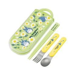 Set Baguettes Cuillère Fourchette Totoro Bleu Marguerites - Mon Voisi