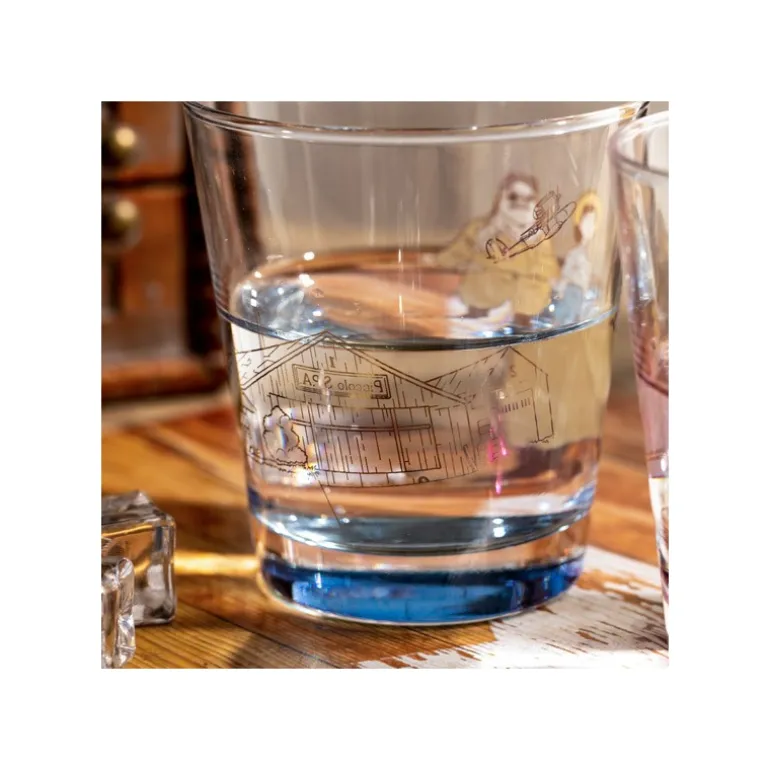 Verre décoré Marco & Fio - Porco Rosso