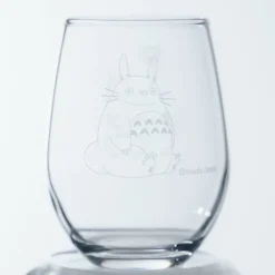 Verre gravé Totoro et trèfle blanc - Mon Voisin Totoro