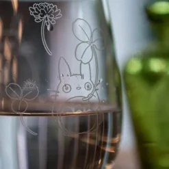 Verre gravé Totoro et trèfle blanc - Mon Voisin Totoro